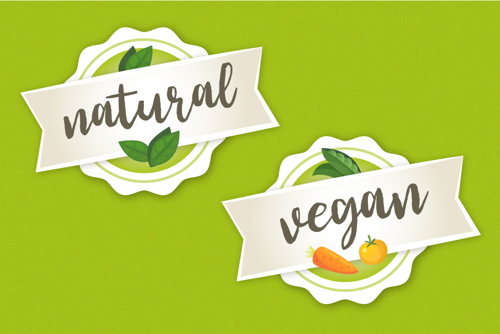 stylized writing: natural, vegan