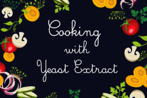 stylized writing: Cookin with yeast extract